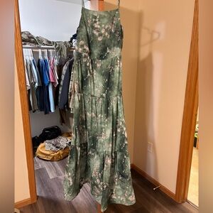 Sweaty Betty Green and White Sleeveless Maxi Sundress